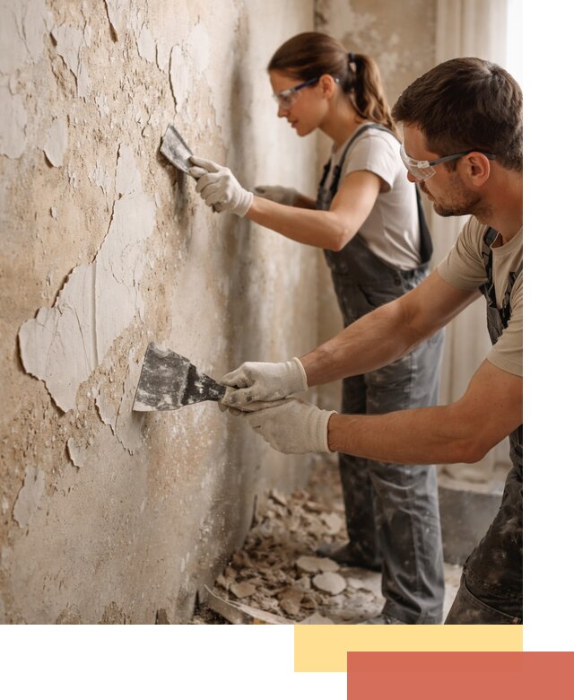 Снятие старой шпаклевки и подготовка поверхностей в Дальнереченске
