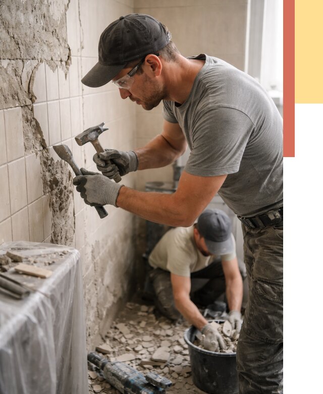 Демонтаж плитки со стен в Дальнереченске от 866 руб. — быстро и недорого | ОТДЕЛОЧНИК-Длн