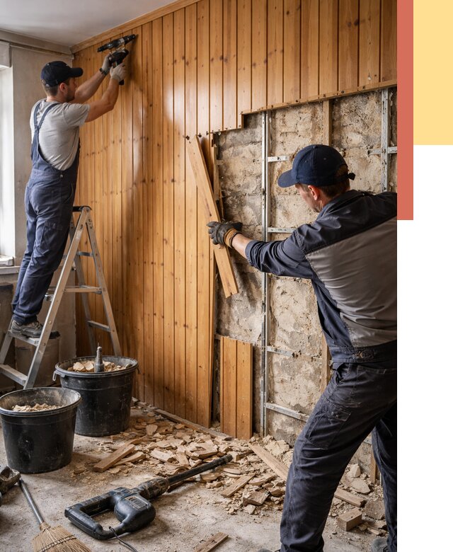 Демонтаж вагонки со стен в Дальнереченске от 1478 руб. — снятие, удаление, срочно | ОТДЕЛОЧНИК-Длн