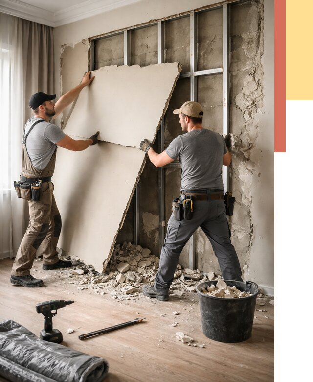 Демонтаж гипсокартона со стен в Дальнереченске от 357 руб. — услуги демонтажа | ОТДЕЛОЧНИК-Длн