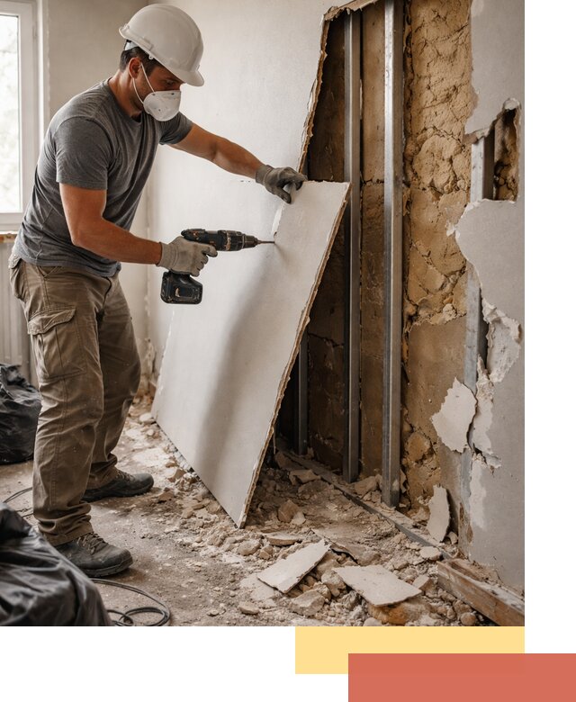 Демонтаж гипсокартона со стен в Дальнереченске качественно и быстро