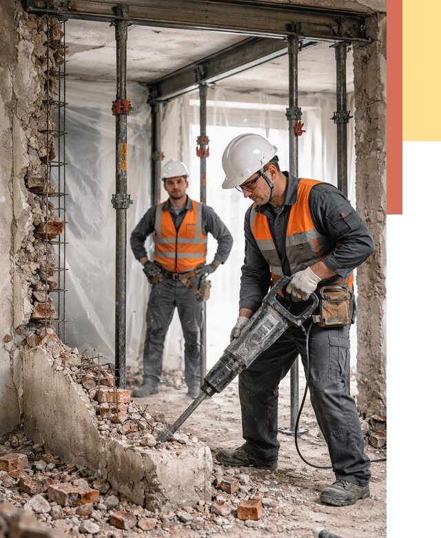 Снос несущих стен в Дальнереченске от 10445 руб. — демонтаж несущей стены под ключ | ОТДЕЛОЧНИК-Длн