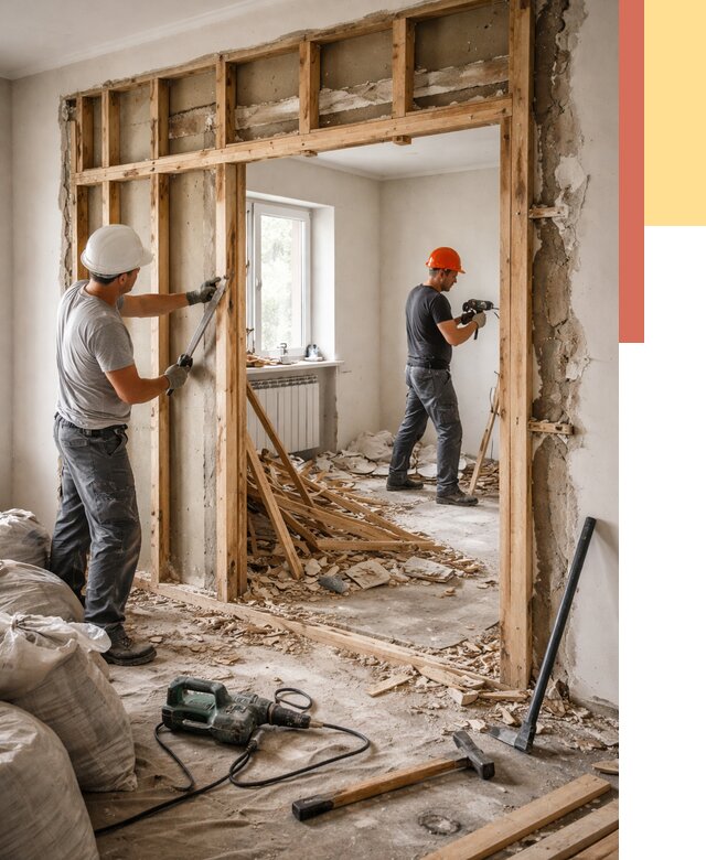 Демонтаж деревянных перегородок в Дальнереченске от 3261 руб. — быстро и недорого | ОТДЕЛОЧНИК-Длн