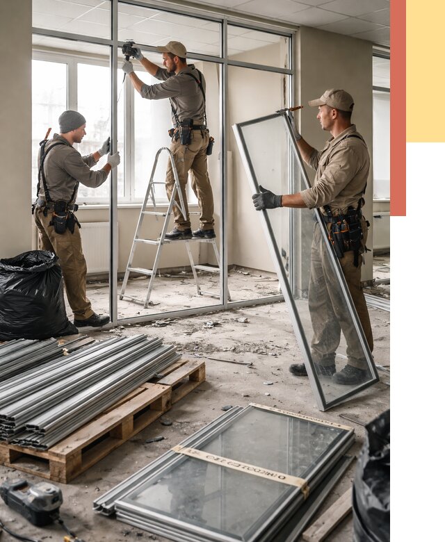 Демонтаж алюминиевых перегородок в Дальнереченске от 4280 руб. — быстро и недорого | ОТДЕЛОЧНИК-Длн