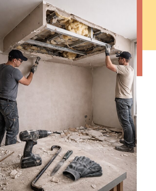 Демонтаж короба из гипсокартона в Дальнереченске от 1549 руб. — быстро и недорого | ОТДЕЛОЧНИК-Длн