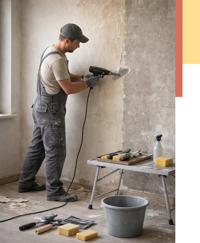 Очистка стен от клея в Дальнереченске от 1885 руб. — снятие и удаление клея со стен | ОТДЕЛОЧНИК-Длн