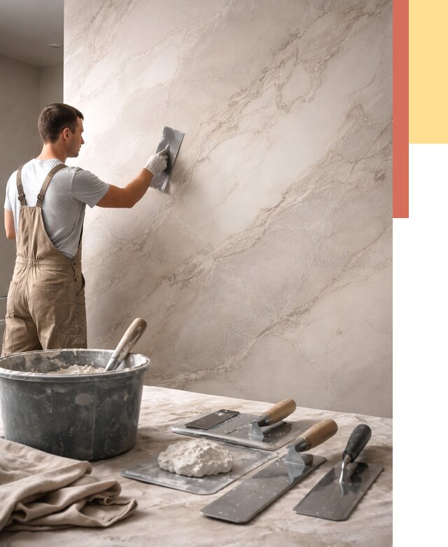 Декоративная штукатурка под мрамор в Дальнереченске от 2853 руб./м² — быстро и недорого | ОТДЕЛОЧНИК-Длн