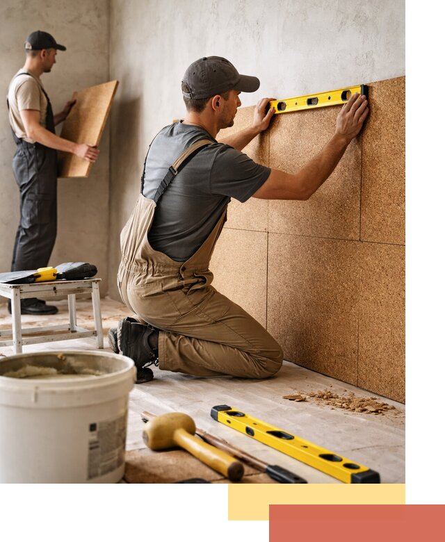 Монтаж пробковых панелей на стены в Дальнереченске быстро и качественно