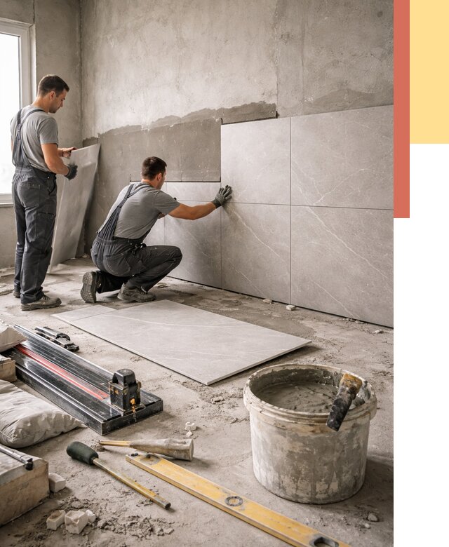 Облицовка стен керамогранитом в Дальнереченске от 4280 руб./м² — услуги под ключ | ОТДЕЛОЧНИК-Длн