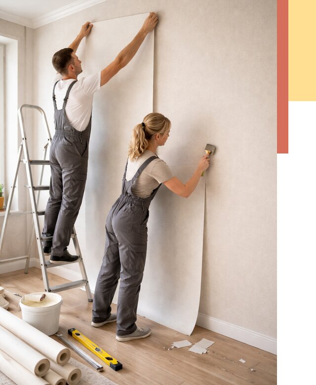 Поклейка флизелиновых обоев в Дальнереченске от 6114 руб. | Быстро и недорого — ОТДЕЛОЧНИК-Длн