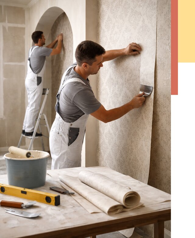 Поклейка обоев на сложные стены в Дальнереченске от 2853 руб. под ключ | ОТДЕЛОЧНИК-Длн