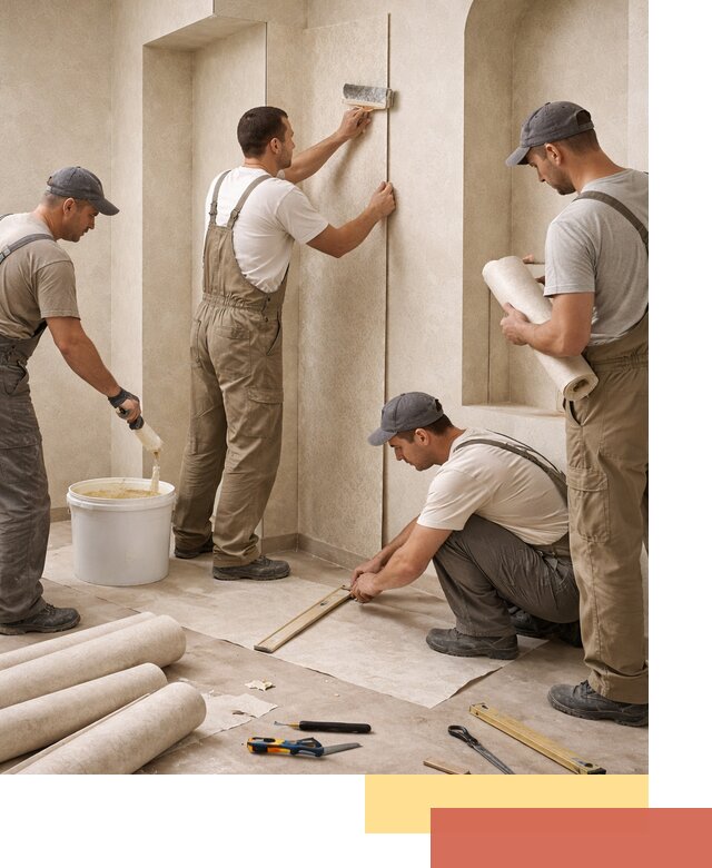 Поклейка обоев на сложные стены и неровные поверхности в Дальнереченске