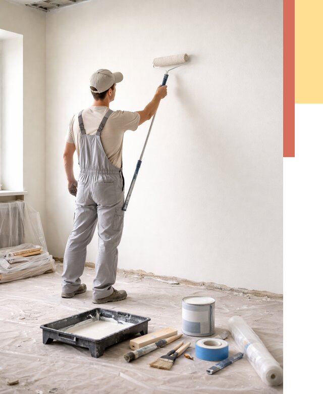 Покраска стен водоэмульсионной краской в Дальнереченске от 459 руб. за м² | ОТДЕЛОЧНИК-Длн