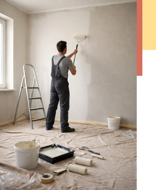 Покраска стен моющейся краской в Дальнереченске от 357 руб./м² — быстро и недорого | ОТДЕЛОЧНИК-Длн