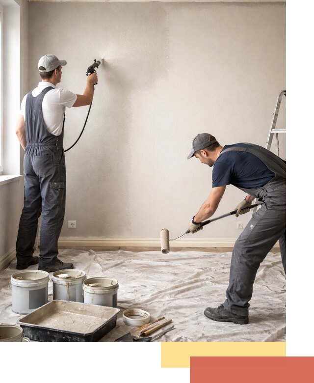 Покраска стен моющейся краской и защита поверхностей в Дальнереченске