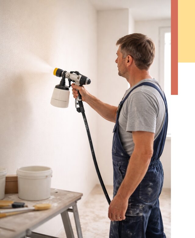 Покраска стен краскопультом в Дальнереченске от 7643 руб. — механизированная покраска | ОТДЕЛОЧНИК-Длн