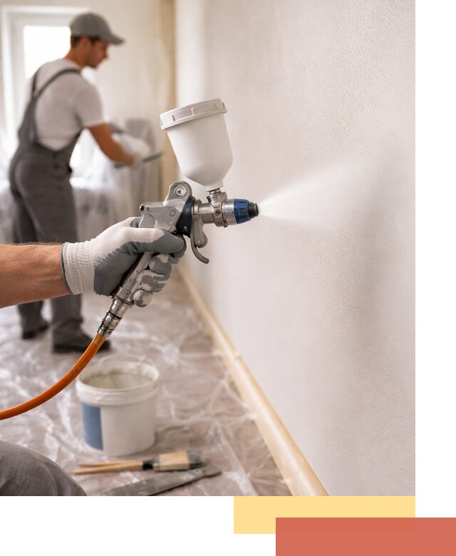 Покраска стен краскопультом в Дальнереченске быстро и качественно