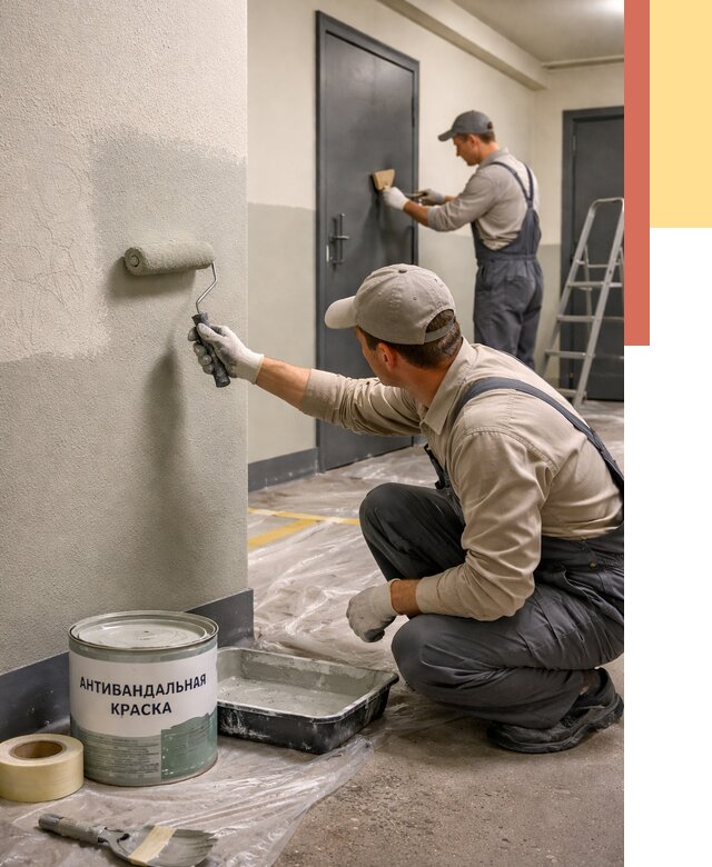 Покраска стен антивандальной краской в Дальнереченске от 4586 руб./м² под ключ | ОТДЕЛОЧНИК-Длн