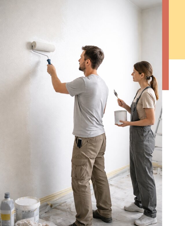 Окраска стен по стеклохолсту в Дальнереченске от 4586 руб/м² под ключ | ОТДЕЛОЧНИК-Длн