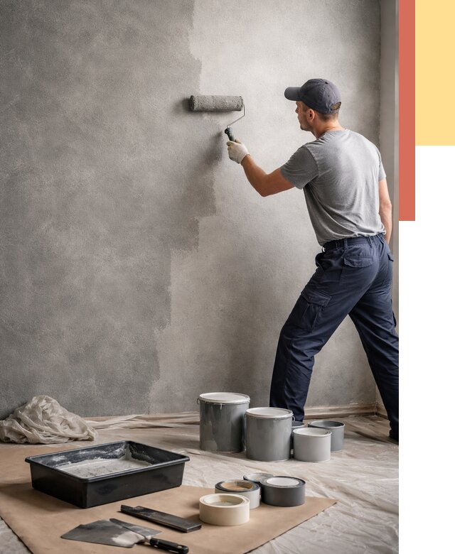 Покраска стен под бетон в Дальнереченске от 662 руб. за м2 — быстро и недорого | ОТДЕЛОЧНИК-Длн