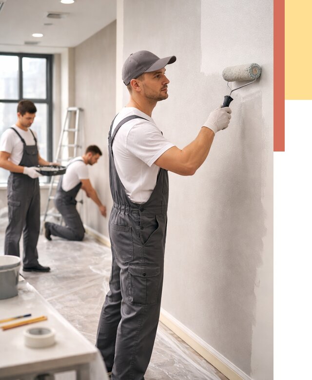 Покраска стен в офисе в Дальнереченске от 8662 руб. — быстро и недорого | ОТДЕЛОЧНИК-Длн