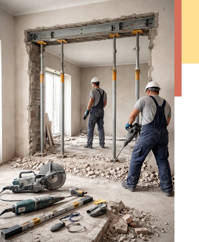 Прорезка проема в стене в Дальнереченске от 4586 руб. — быстро и недорого | ОТДЕЛОЧНИК-Длн