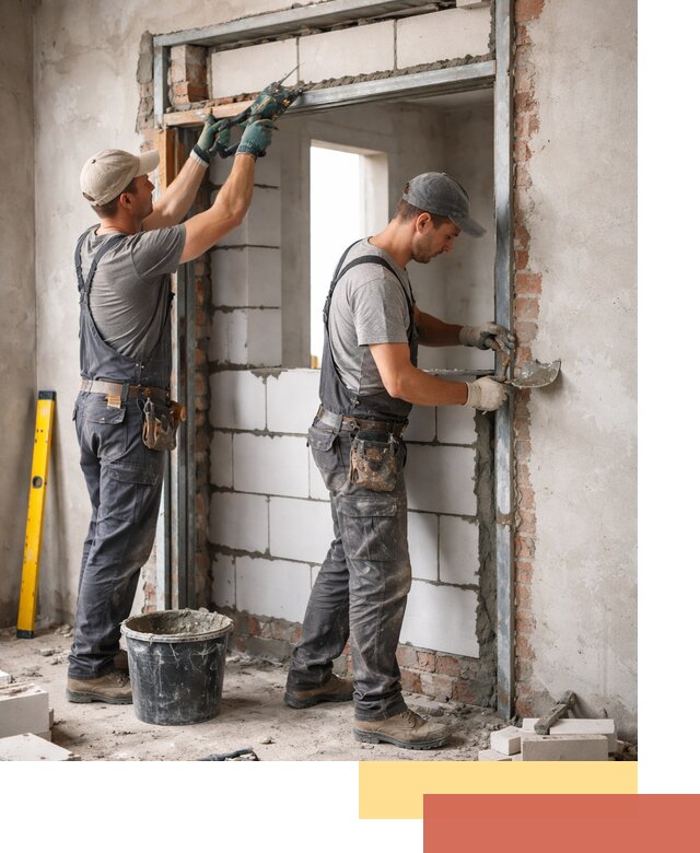 Закладка дверного проема под ключ в Дальнереченске: демонтаж, монтаж, отделка