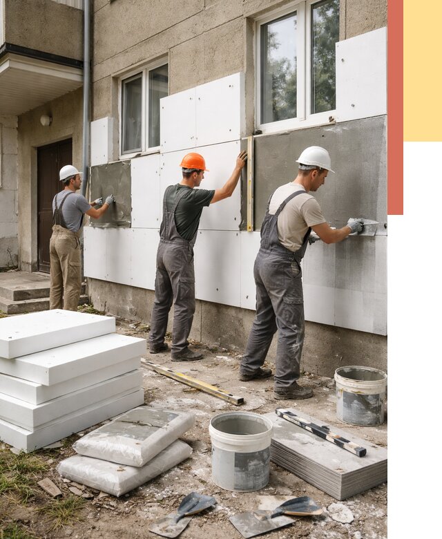 Утепление стен пенопластом в Дальнереченске от 1783 руб. — недорого и под ключ | ОТДЕЛОЧНИК-Длн