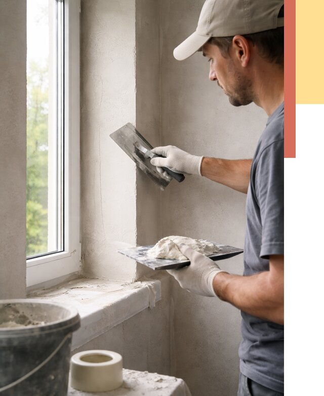 Штукатурка откосов в Дальнереченске от 4586 руб/м² — услуги и выравнивание под ключ | ОТДЕЛОЧНИК-Длн