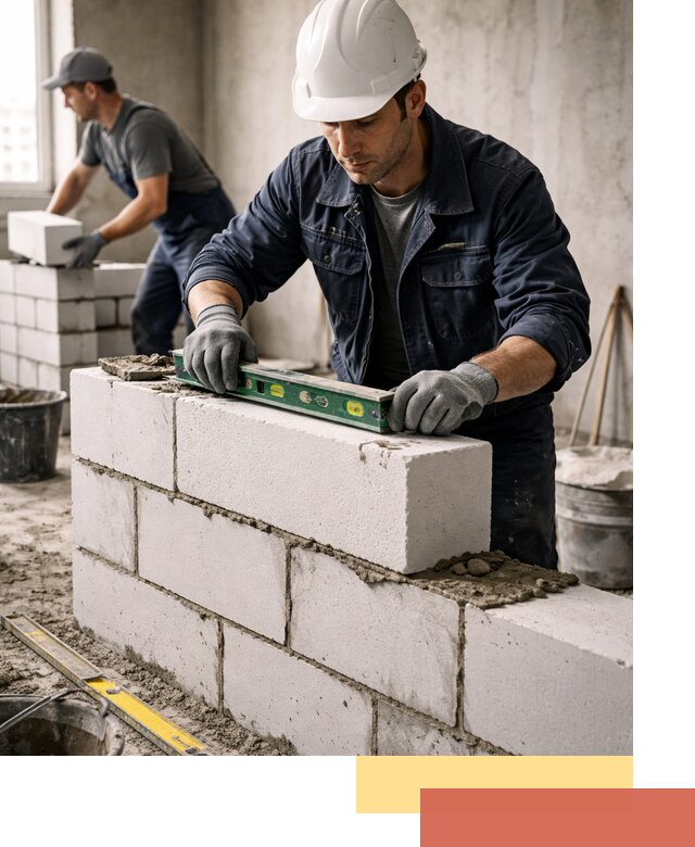 Кладка перегородок из пеноблока под ключ в Дальнереченске