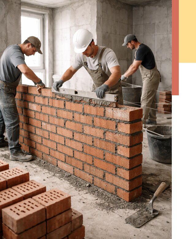 Кладка перегородок из кирпича в Дальнереченске от 3567 руб. за м² | ОТДЕЛОЧНИК-Длн