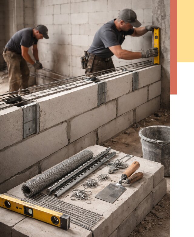 Армирование кладки перегородок в Дальнереченске от 764 руб. под ключ | ОТДЕЛОЧНИК-Длн