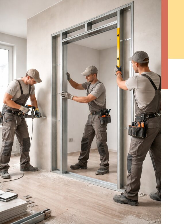 Устройство дверного проема в перегородке в Дальнереченске от 4586 руб. под ключ | ОТДЕЛОЧНИК-Длн