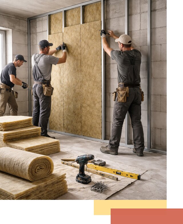 Шумоизоляция перегородок из блоков в Дальнереченске — монтаж и защита шумоизоляцией