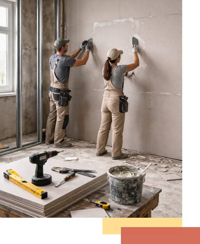 Монтаж двухслойной перегородки из гипсокартона в Дальнереченске