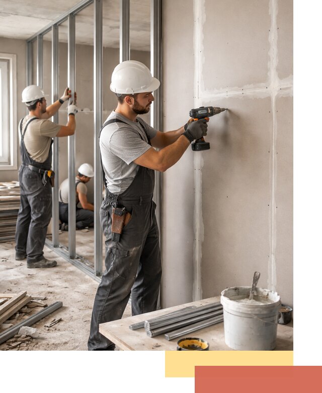 Перегородки из огнестойкого гипсокартона в Дальнереченске под ключ