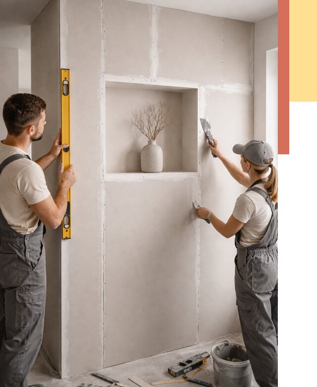 Перегородка из гипсокартона с нишей в Дальнереченске от 3312 руб. под ключ | ОТДЕЛОЧНИК-Длн