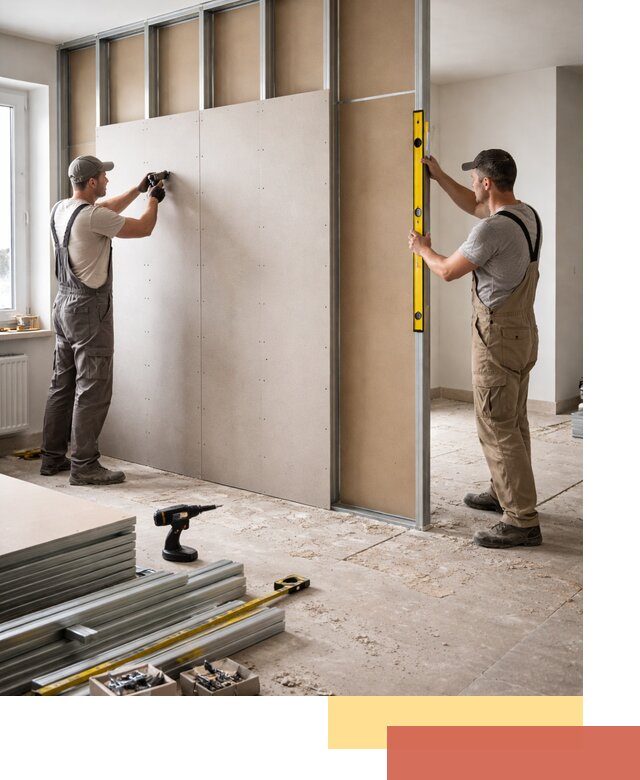 Зонирующая перегородка из гипсокартона под ключ в Дальнереченске