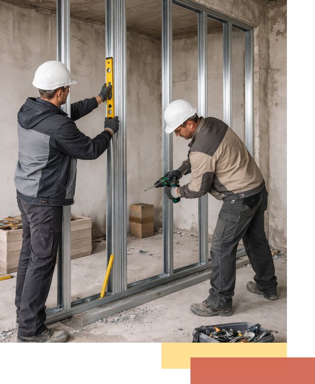 Монтаж каркаса перегородки из профиля в Дальнереченске