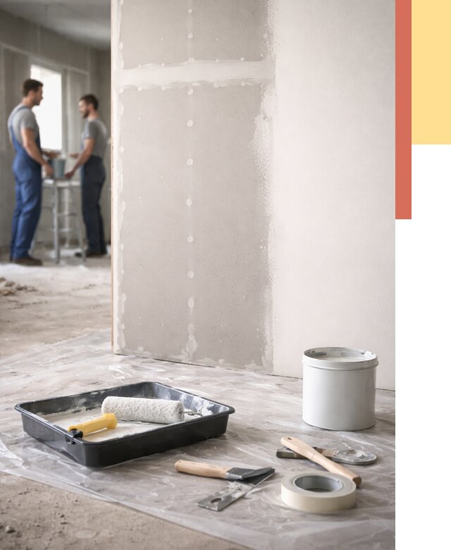 Покраска перегородок из гипсокартона в Дальнереченске от 4586 руб. под ключ | ОТДЕЛОЧНИК-Длн