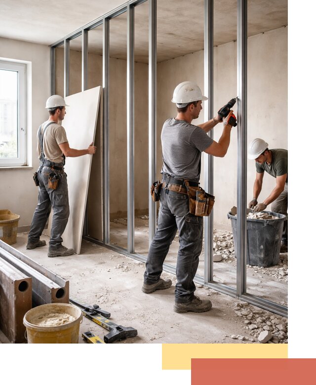 Перенос гипсокартонной перегородки в Дальнереченске профессионально и быстро