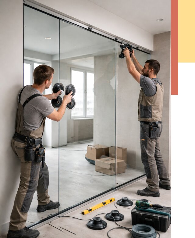 Монтаж стеклянных перегородок в Дальнереченске от 6624 руб. | ОТДЕЛОЧНИК-Длн