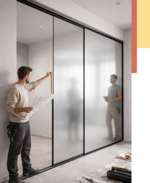 Матовые стеклянные перегородки в Дальнереченске от 8662 руб. — монтаж и установка | ОТДЕЛОЧНИК-Длн