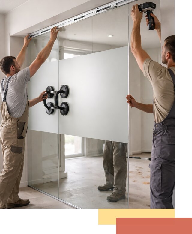 Матовые стеклянные перегородки под ключ в Дальнереченске