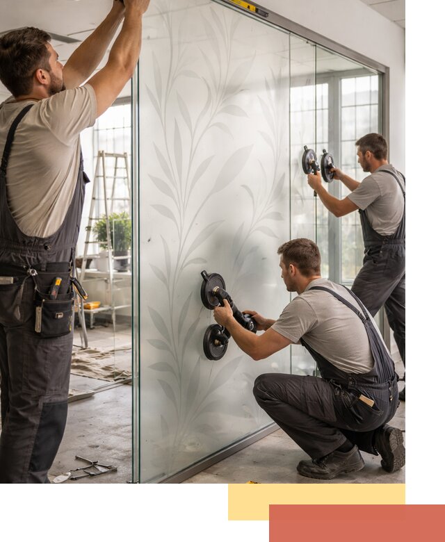 Стеклянные перегородки с рисунком на заказ в Дальнереченске