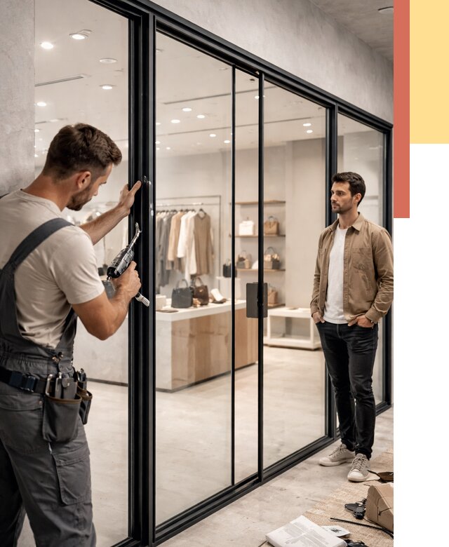 Стеклянные перегородки для магазинов в Дальнереченске от 8356 руб. под ключ | ОТДЕЛОЧНИК-Длн