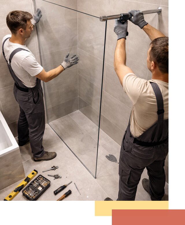 Стеклянные перегородки для душа в Дальнереченске — изготовление и монтаж