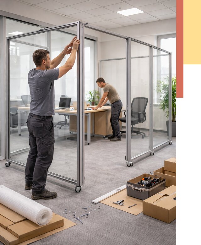 Мобильные офисные перегородки в Дальнереченске от 12738 руб. — установка под ключ | ОТДЕЛОЧНИК-Длн