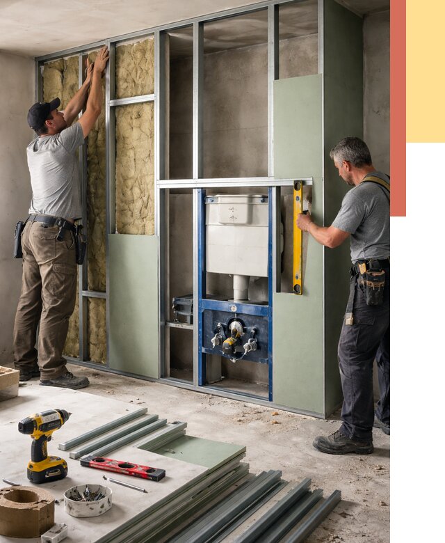 Установка сантехнических перегородок в Дальнереченске от 8662 руб. | ОТДЕЛОЧНИК-Длн