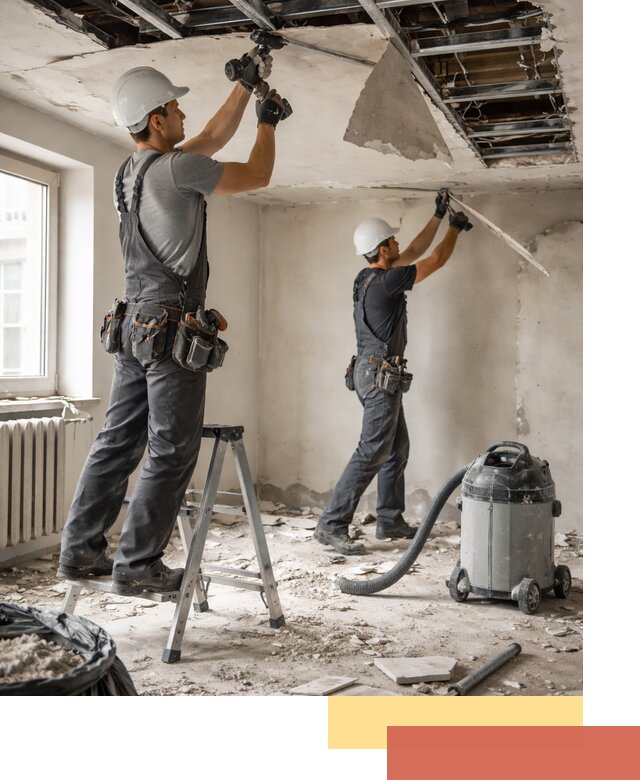 Демонтаж гипсокартонного потолка в Дальнереченске быстро и аккуратно